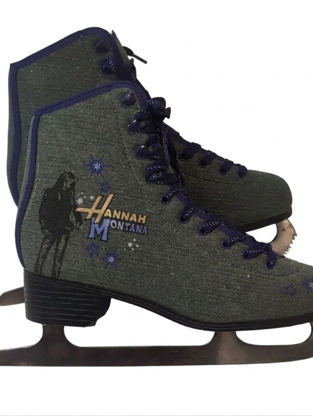 Hannah Montana Ice Skates with Blue Accents Size 8